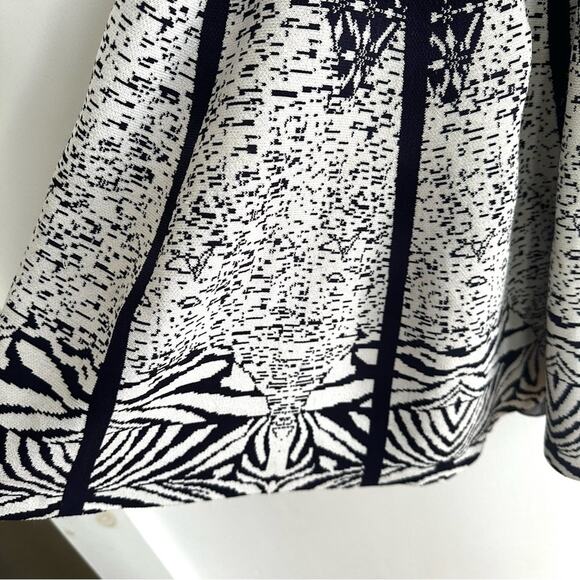 Interdee Paris Blue and White Sleeveless Fit and Flare Scoop Neck Dress Large - Picture 7 of 9